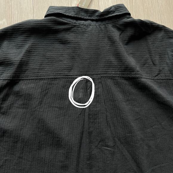 J Crew Airy Gauze Button Up Shirt Womens Size 3X Black Sheer CI257 - Picture 8 of 9